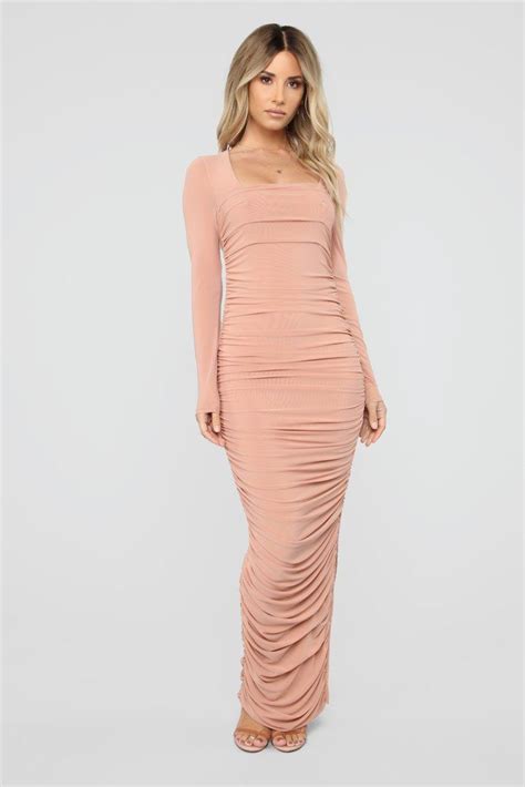Body Lookin Right Ruched Maxi Dress Mauve In 2020 Ruched Maxi