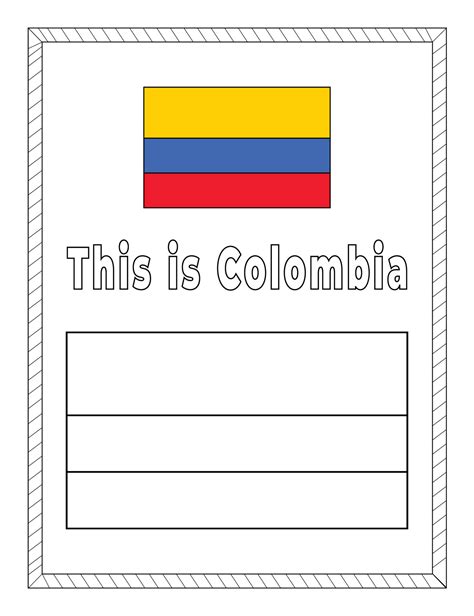 Colombia National Flag Coloring Page 16546012 Vector Art At Vecteezy