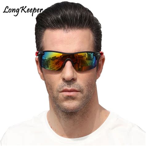 Long Keeper Men Polarized Sunglasses Gradient Mirror Coating Sun Glasses For Male Driving Yellow
