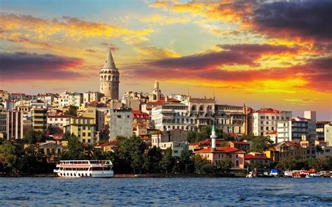 Istanbul Sunset Landscape 2880x1800 Wallpaper