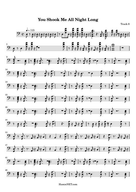 Brian johnson has said in several interviews that this song was inspired by images of american most popular lyric tags. You Shook Me All Night Long Sheet Music - You Shook Me All ...