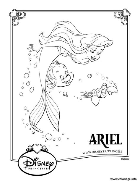 Coloriage la petite sirene disney princesse  JeColorie.com