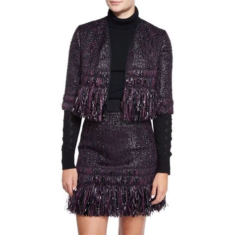 Milly Couture Tweed Bolero With Tiered Fringe Trim 500 Liked On