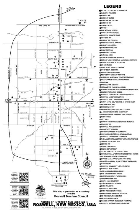 Roswell New Mexico Points Of Interest Map By Juliana
