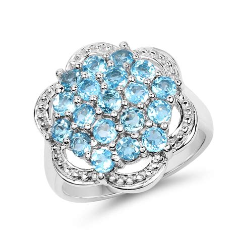 Bonyak Jewelry Genuine Swiss Blue Topaz Ring In Sterling Silver