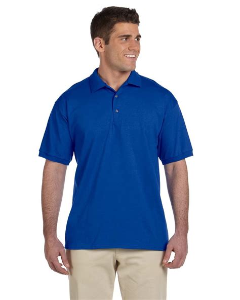 Royal Blue Gildan Ultra Cotton Pique M Short Sleeve Mens Polo Shirt New