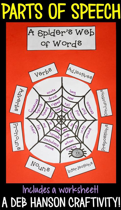 Parts of Speech Craftivity for Halloween | Parts of speech worksheets, Parts of speech, Speech 