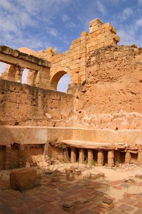 Magna Amphitheater Libyen Tripoli Leptis Stockbild Bild Von Altertum