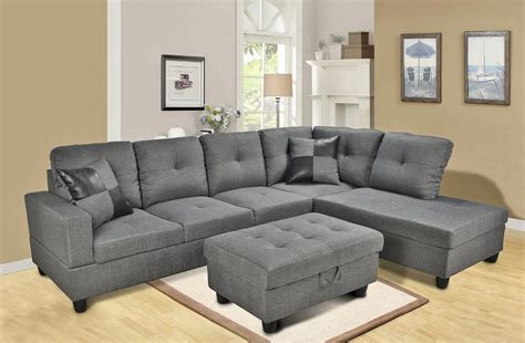 Beverly Fine Furniture 3 Piece Microfiber Right Sectional