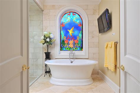 Stained glass patterns available instantly! 40 Master Bathroom Window Ideas