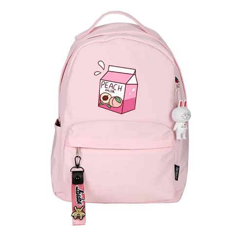 Peach Milk Women Cute Backpack Pink Bookbag Mochila Mini Bagpack