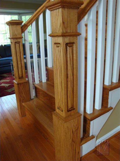Then nail them to the post from the outside. New Stair Railings, Newel Posts & Balusters! - MITRE CONTRACTING, INC.