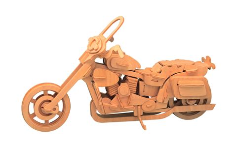 Puzzled 3d Puzzle Motorcycle Wood Construction Kit Educational Etsy