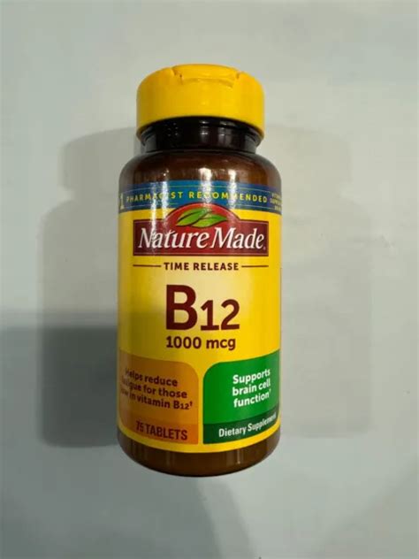 Nature Made Vitamin B12 1000 Mcg Time Release 75 Tablets Exp 022025