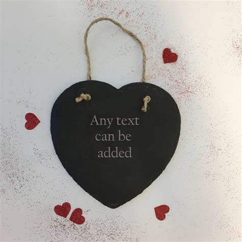 Personalised Hanging Slate Heart Decoration Heart Decorations Personalized Valentine Ts