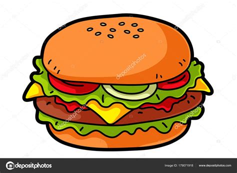 Vector Cartoon Cheese Burger — Stock Vector © Ianlusung