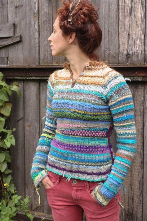 Handmade Bright And Colorful Women Sweater Sweaters For Women Knit