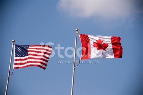 American And Canadian Flag Stock Photo Royalty Free Freeimages