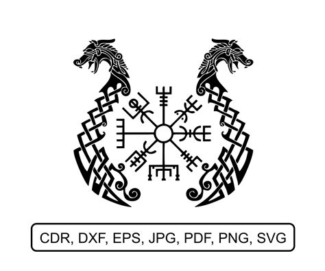 Viking Runes Svg Norse Mythology Svg Pagan Symbols Vegvisir Etsy