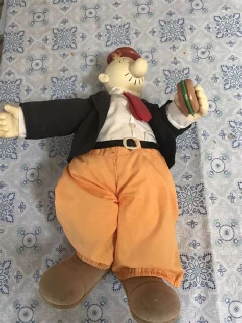 Large Wimpy Plush Doll W Cheeseburger Popeye Ebay