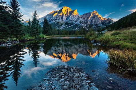 Mountain Reflection In River F1c Beautiful Graphy Water Snow