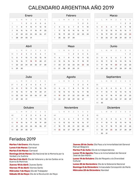 Calendario 2019 Calendario Para Imprimir Imprimir Sobres