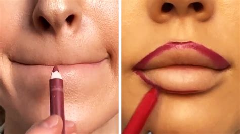 How To Overline Your Lips And Satisfying Lipstick Tutorials Youtube