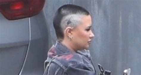 Demi Lovato Shows Off New Head Tattoo While Arriving At Music Studio Demi Lovato Just Jared