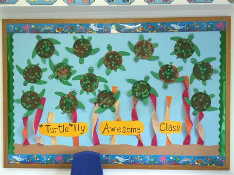 Sea Turtle Themed Bulletin Board Turtle Classroom Bulletin Board