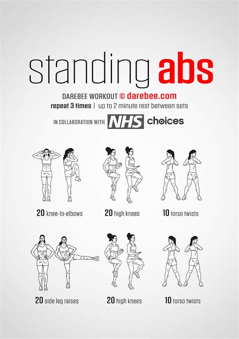 Standing Abs Workout Google Search Standing Workout Easy Ab Workout Abs Workout For Women