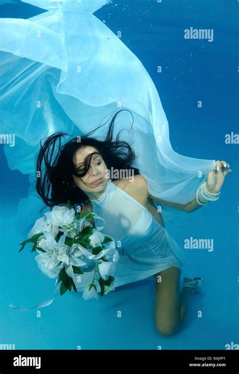 Bride Underwater Wedding In A Pool Odessa Ukraine Eastern Europe