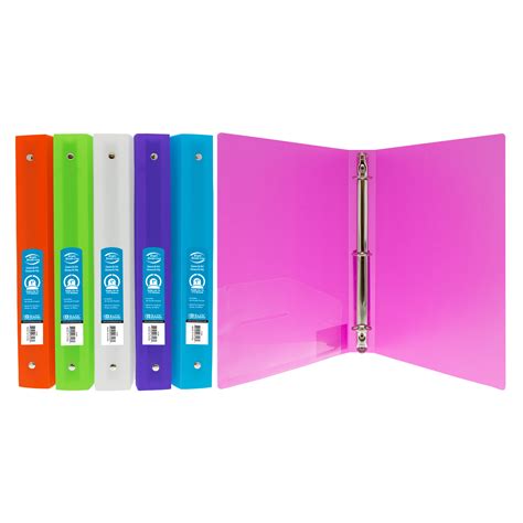 Bazic 1 Matte Bright Color Poly 3 Ring Binder W Pocket Bazic Products