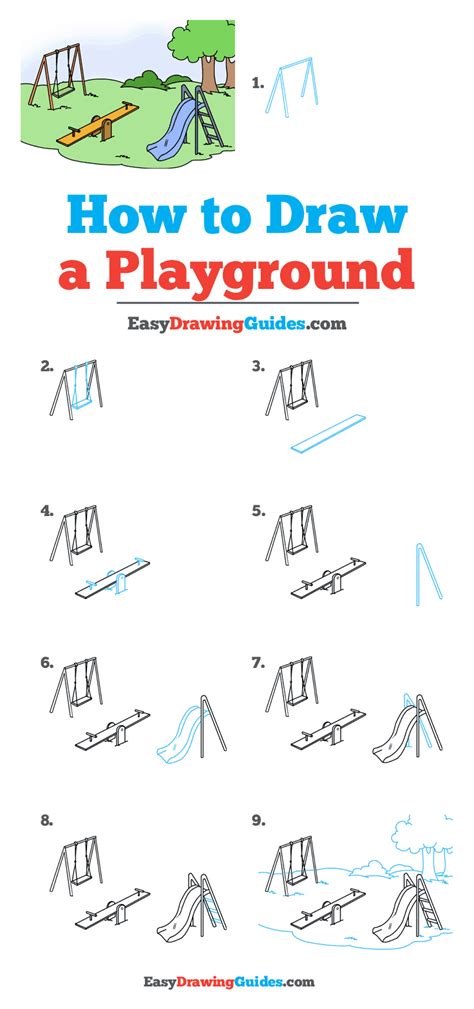 How To Draw A Playground Really Easy Drawing Tutorial Drawing
