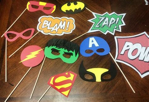 Super Hero Props For Photo Booth Photo Booth Props Photo Booth Ts