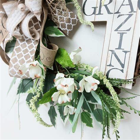 Amazing Grace Wreath Religious Wreath Floral Grapevine Etsy