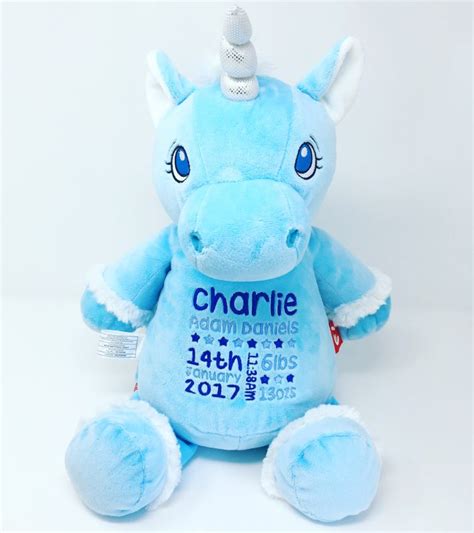 Fur & feather free · gifts for every occasion Unique Newborn Baby Boys Gifts | Personalised Blue Unicorn ...
