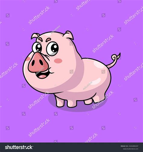 Cute Pig Cartoon Character Vector Stock Vector Royalty Free