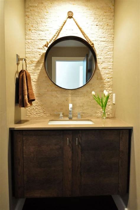 Faux oak floating vanity fits well modern and industrial bathrooms. Ideas That Nobody Told You About Small Powder Room 19 ...