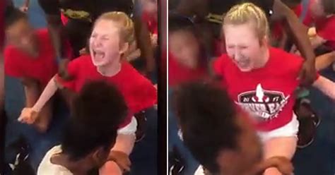 Cheerleader Cries And Screams In Agony As Shes Forced To Do Splits
