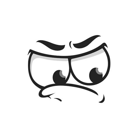 Premium Vector Cartoon Grumpy Vector Face Wrathy Sad Emoji With