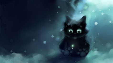 วอลเปเปอร์ แมว งานศิลปะ ฟองอากาศ Apofiss ความมืด ภาพหน้าจอ