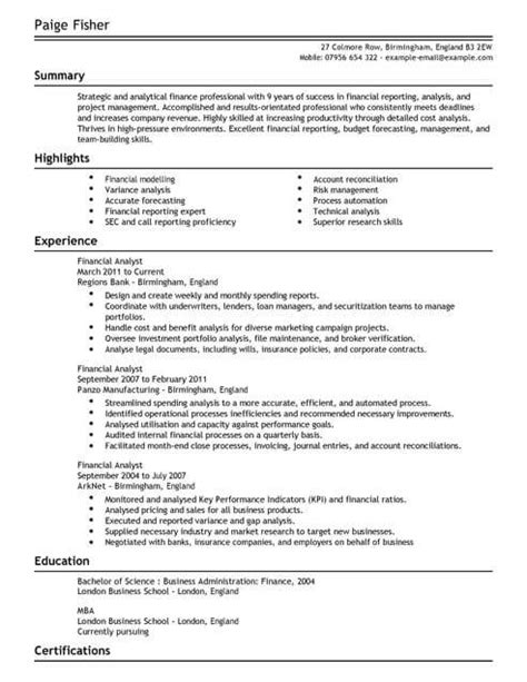 You'll need to work in a logical and methodical way. Financial Analyst CV Template | CV Samples & Examples