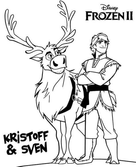 Kristoff Y Sven Para Colorear Imprimir E Dibujar Dibujos Colorearcom