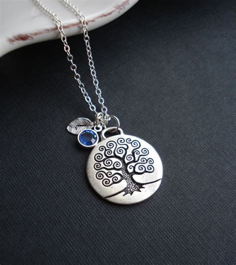 Tree Of Life Necklace Antiqued Silver Mothers Necklace Etsy Mother