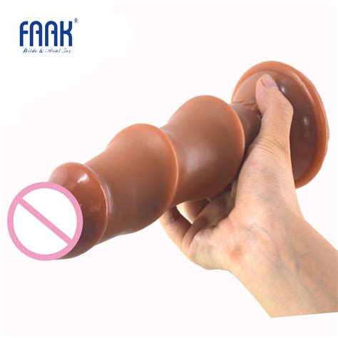 Faak Realistic Dildo With Suction Cup Brown Penis Deep Wave Texture Extremely Vagina Stimulate