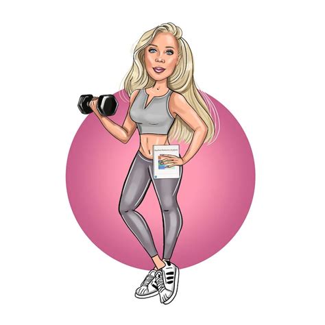 Get Custom Woman Fitness Cartoon Portraitt For Gym Lovercaricature