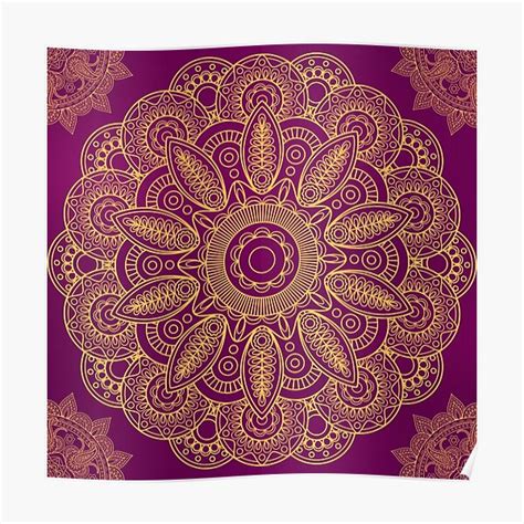 Purple Golden Indian Ornate Mandala Art Poster For Sale By Raginiepte Redbubble
