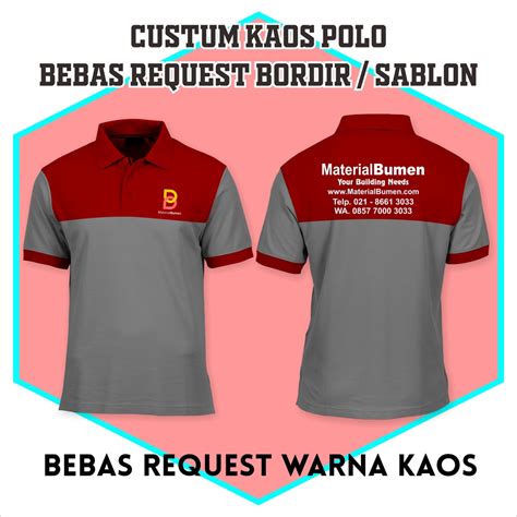 Jual Kaos Polo Kerah Seragam Poloshirt Custom Bisa Request Bordir Dan Sablon Murah Shopee