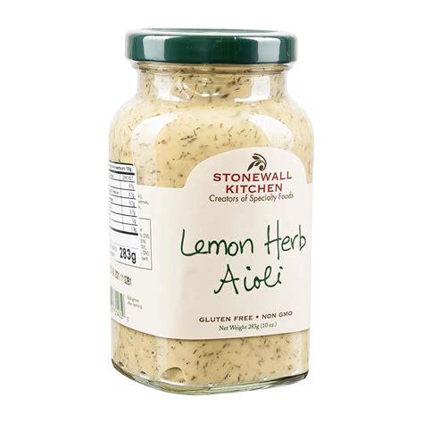 Part of the award winning stonewall kitchen family of gourmet brands that includes tillen farms, legal sea foods, vermont village, montebello pasta, napa valley naturals, urban accents, vermont coffee and village. Stonewall Kitchen Lemon Herb Aioli | in Deutschland online ...