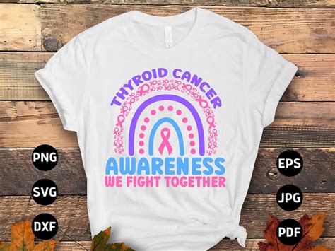 Thyroid Cancer Awareness Svg Png We Fight Together Svg Etsy